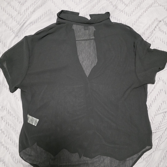 Women's Sheer Button Up Shirt - Picture 3 of 3